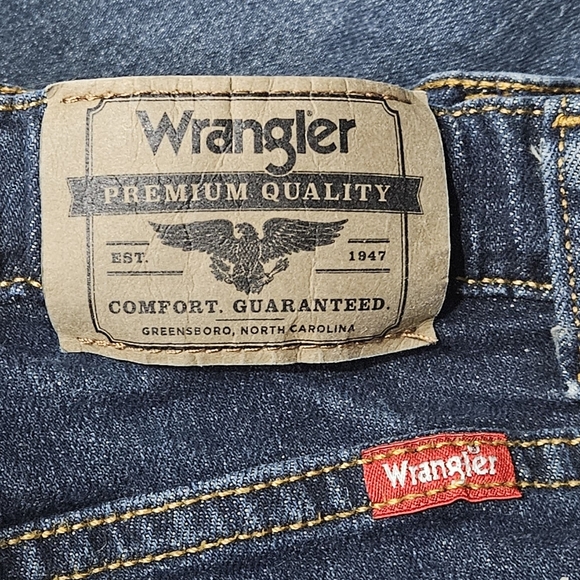 WRANGLER Dark Wash Denim Classic Boot Cut Kids 8 Slim - Picture 4 of 4